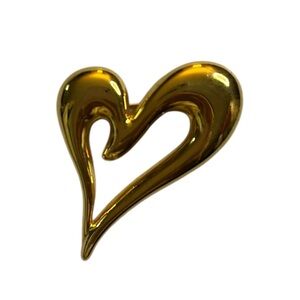Gold Heart Shaped Brooch